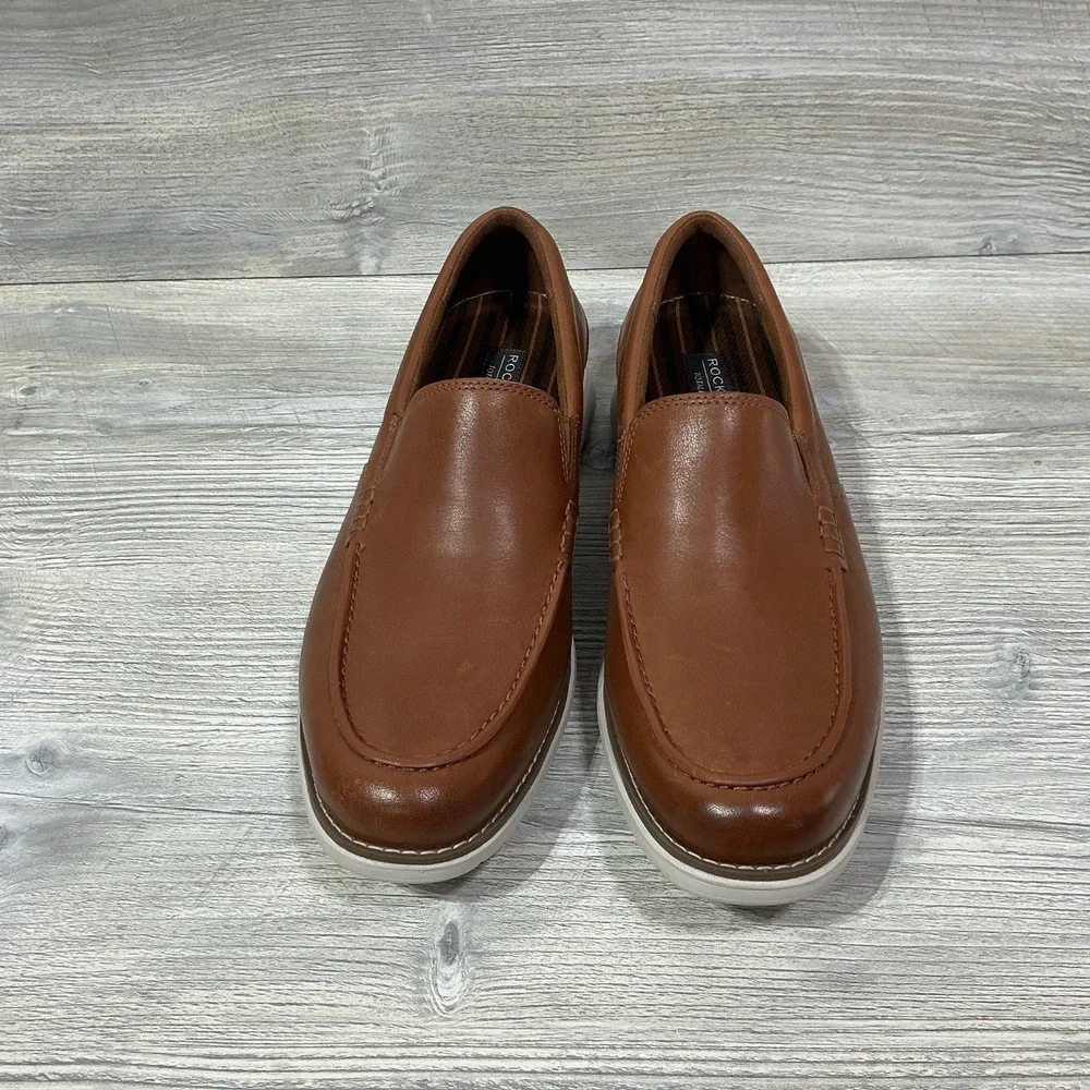 Rockport Men's Size 9 M Total Motion Craft Venetian Leather Loafer Cognac CJ1330